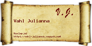 Vahl Julianna névjegykártya